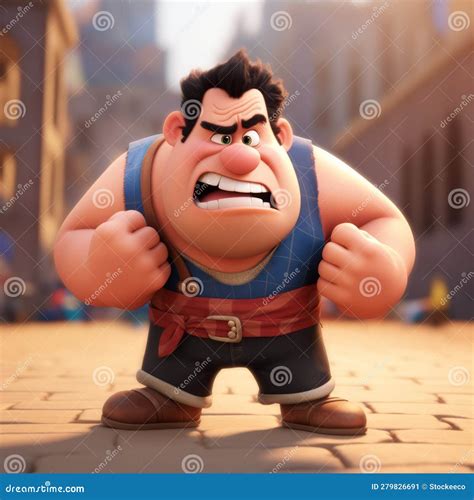 Pixar Style Cartoon Rahab The Wimpy And Frustrated Character Stock