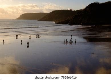 Sunset Caswell Bay Beach Wales Stock Photo (Edit Now) 783866416