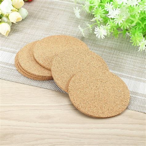 Cork Coaster Set Of 6 Reusable Natural Round Coasters Holder Storage