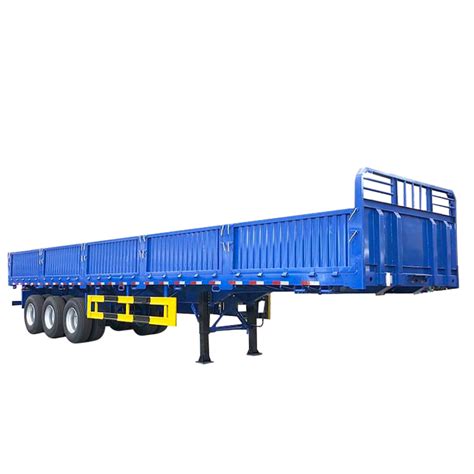 Three Axles Side Wall Trailer Stake Sidewall Cargo Semi Truck Ton