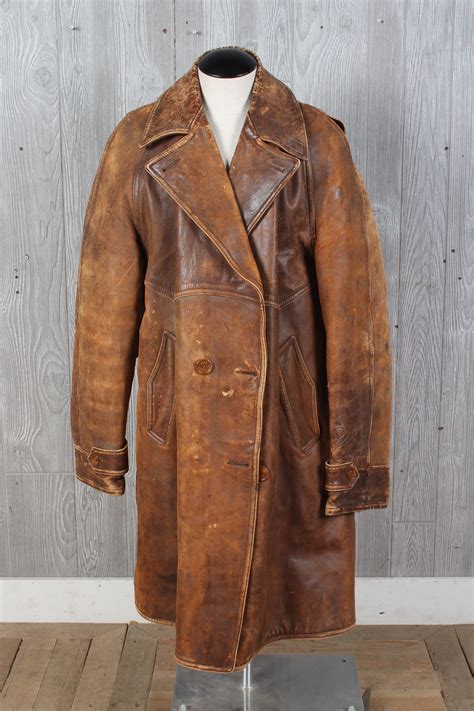 Sold Price Vintage Leather Duster Overcoat September 3 0118 1100