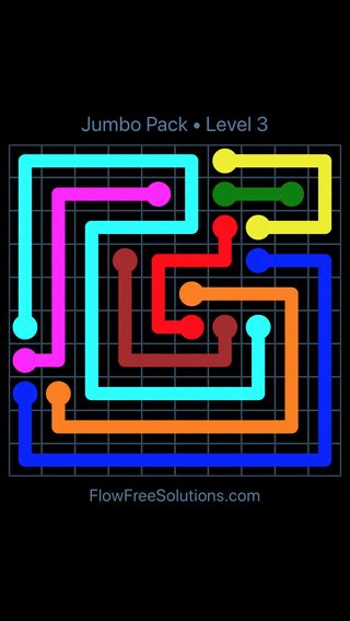 Flow Free Jumbo Pack Level 3 Puzzle Solution And Answer Flow Free