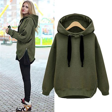 Women Thicken Casual Hoodies Autumn Winter Loose Warm Pullover Hooded