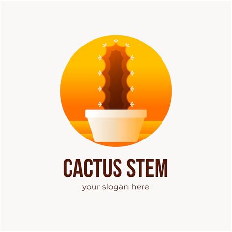 Free Vector Beautiful Cactus Logo Template