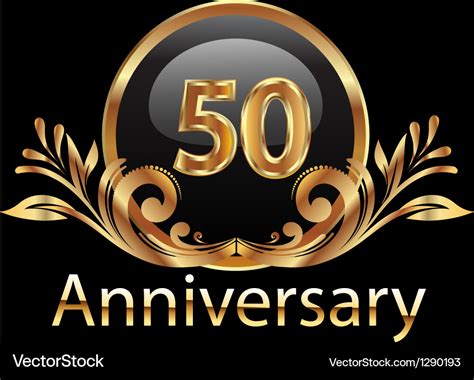 50 Years Anniversary Birthday In Gold Royalty Free Vector