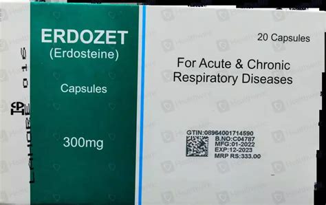 Erdozet (300mg) 20 Capsules Price in Pakistan - Uses, Dosage, Side Effects