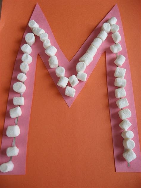 M Is For Marshmallows Letter A Crafts Preschool Letter Crafts