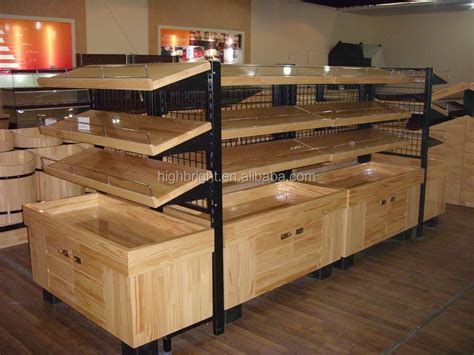 Supermarket Metal And Wooden Vegetable Shelf,Supermarket Fruit And ...