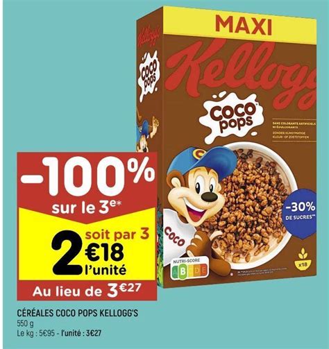 Promo Céréales Coco Pops Kelloggs Chez Leader Price