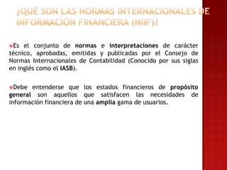 Normas Internacionales De Informacion Financiera Ppt