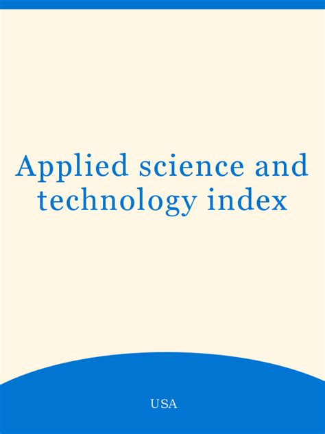 Applied Science And Technology Index