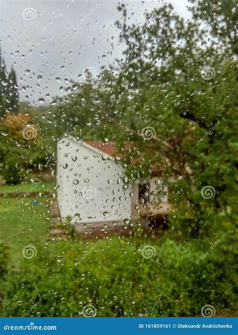 Raindrop On The Windshield It Is Raining Outside Stock Image Image