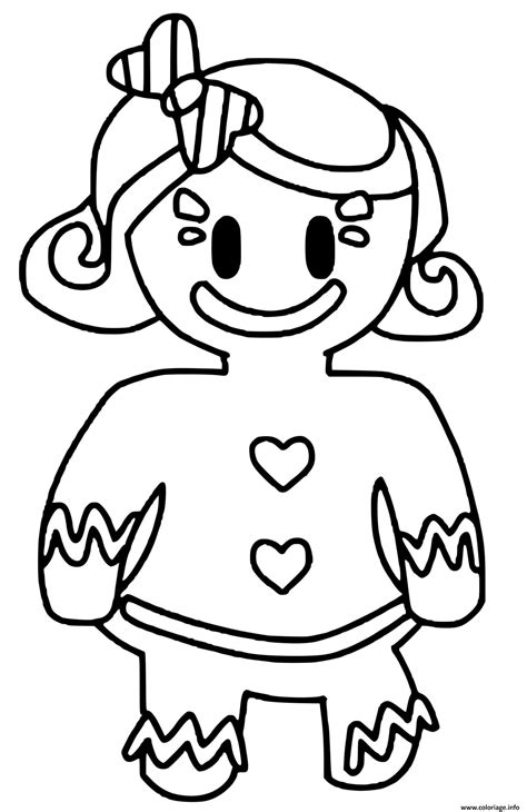 Coloriage Gingerbread Gal Stumble Guys Dessin Stumble Guys à imprimer