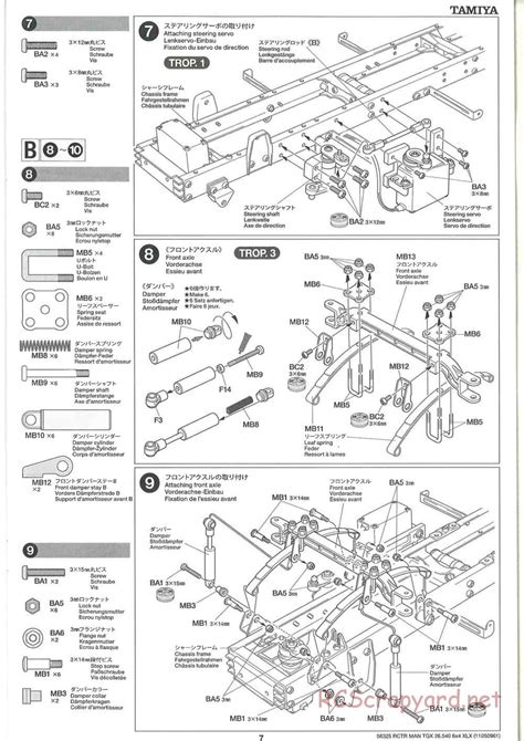 Tamiya Man Tgx X Xlx Tractor Truck Chassis Cutdown Manual