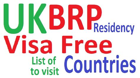 Visa Free Countries With Uk Visa Uk Brp Visa Free Countries Uk Visitor Visa Travel Visa Free