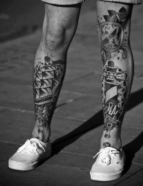 Shin Tattoos For Men Masculine Lower Leg Design Ideas