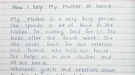 Write An Essay On How I Help My Mother At Home Essay Writing