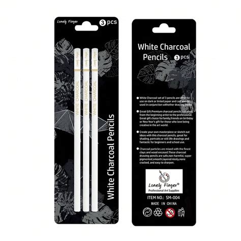 Ensemble De Crayons De Charbon De Bois Blanc Professionnel Pi Ces