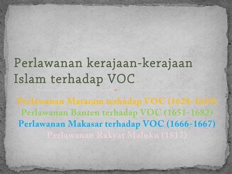 Sejarah Voc Di Indonesia Ppt