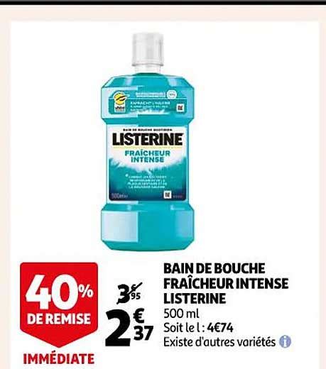 Promo Bain De Bouche Fra Cheur Intense Listerine Chez Auchan