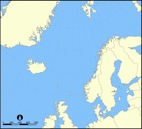 Norwegian Sea Blank Map • Mapsof.net