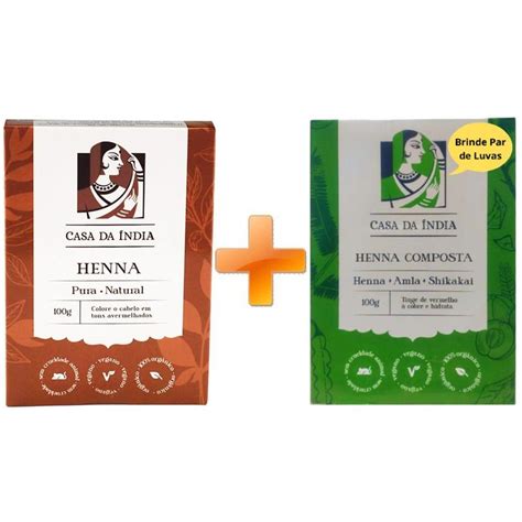 Kit Henna Pura Natural Henna Composta Herbal Natural Powder