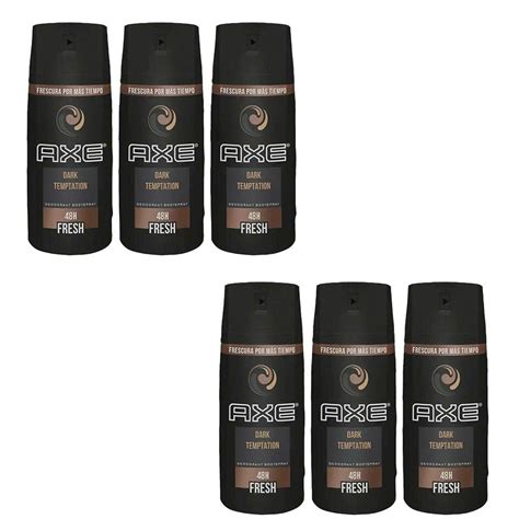 Axe Dark Temptation Body Spray Deodorant For Men Oz Pack Of