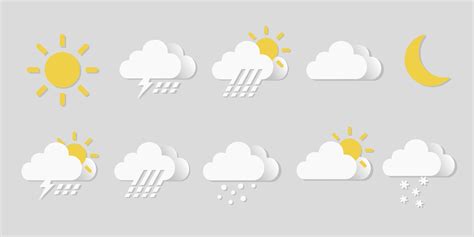 Collection Set Of Cartoon Weather Icons 10933938 Vector Art At Vecteezy