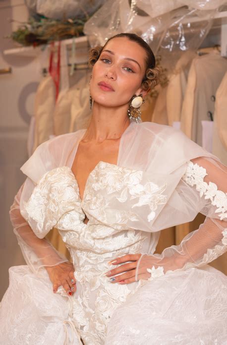 Bella Hadid Frees The Nipple In A Wedding Gown During Pfw