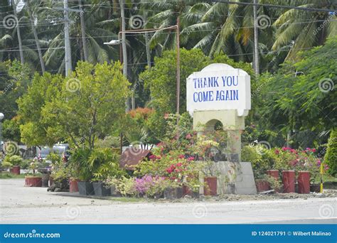 A `thank You Come Again` Signage Situated At The Boundary Of Digos