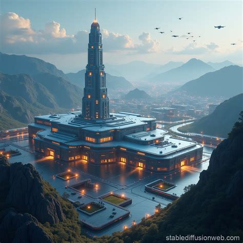 Futuristic S S D F Military Base Stable Diffusion Online