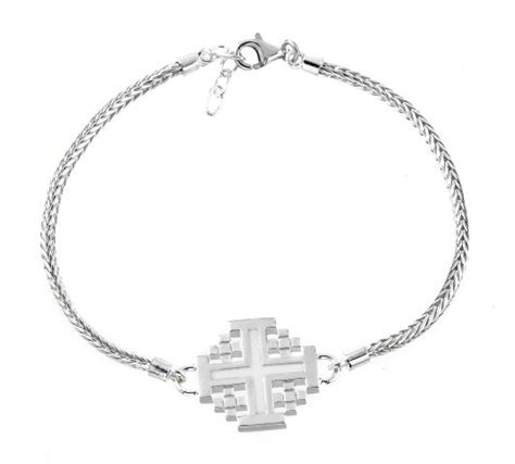 Bracciale Religioso In Argento Con Croce Di Gerusalemme Smalto Di