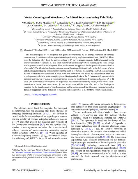 PDF Vortex Counting And Velocimetry For Slitted Superconducting Thin