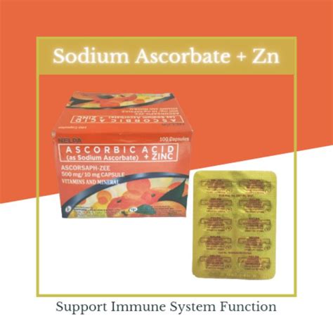 Ascorsaph Sodium Ascorbate Plus Zinc 100 Capsules Shopee Philippines