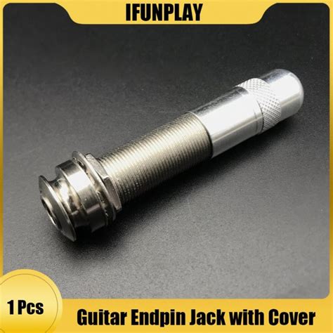 Guitar Pickup Endpin Jack Plug Sockets With Cover 3 Prong Chrome