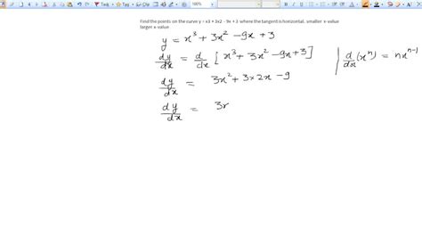 Solved Find The Points On The Curve Y X3 3x2 9x Where The Tangent