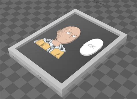 Archivo Stl Saitama One Punch Man Cuadro 👊・design Para Impresora 3d Para Descargar・cults