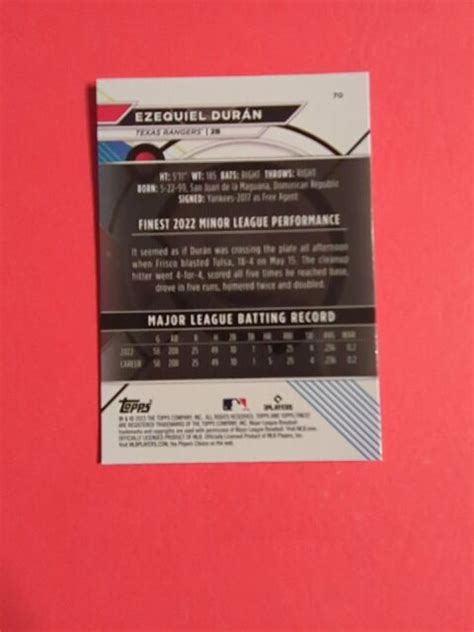 Topps Finest Ezequiel Duran Rc For Sale Online Ebay