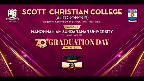 Scott Christian Collegeautonomous Nagercoil 70th Graduation Day