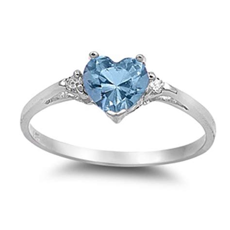 Sterling Silver Women S Flawless Simulated Aquamarine Cubic Zirconia