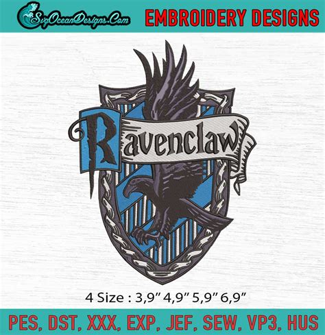 Ravenclaw Crest Harry Potter Machine Embroidery Digitizing Design File