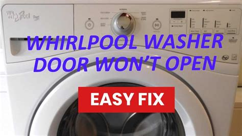 Manually Unlock Whirlpool Washer