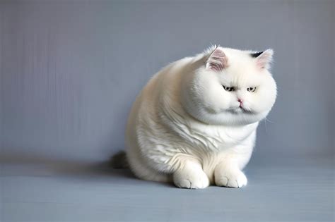 Premium Photo Ai Generated Fat White Chubby Fluffy Cat