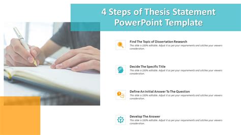 4 Steps Of Thesis Statement Powerpoint Template Ppt Templates