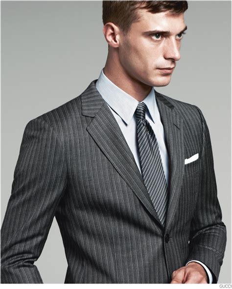 Clément Chabernaud Models Gucci Mens Tailoring Suit Collection The