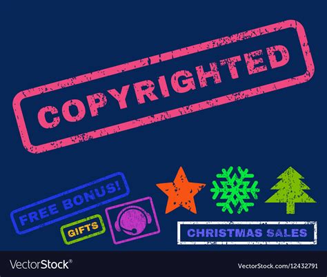 Copyrighted Rubber Stamp Royalty Free Vector Image