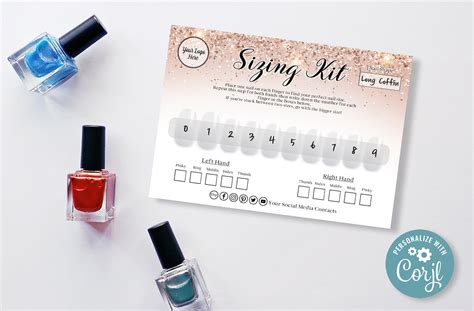 Nail Sizing Kit Diy Press On Nail Sizing Kit Custom Press On Etsy