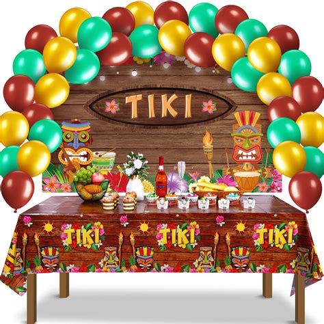 Buy 63 Pcs Tiki Party Supplies Sets Tiki Luau Party Decoration Aloha