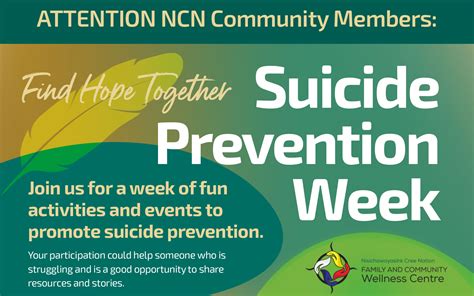 Suicide Prevention Week - NCN Family and Community Wellness Centre