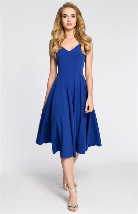 Robe Cocktail Vas E D Collet E Bleue Moe Me Bl Idresstocode